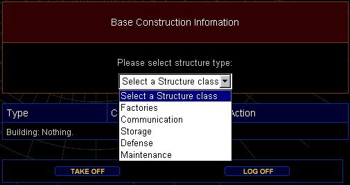 Base construction screen