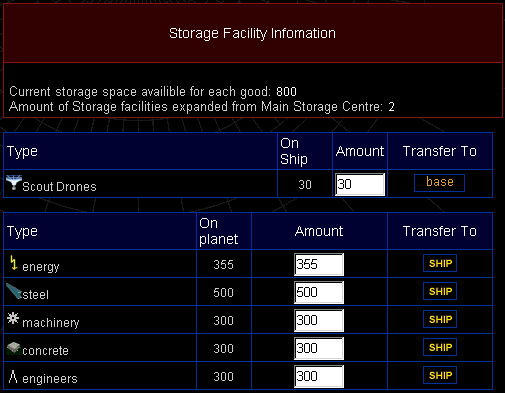 Base stockpile screen