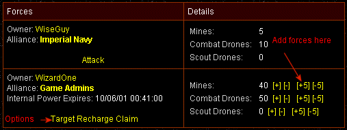Forces owned by two different alliances