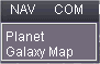 Navigation menu on planet